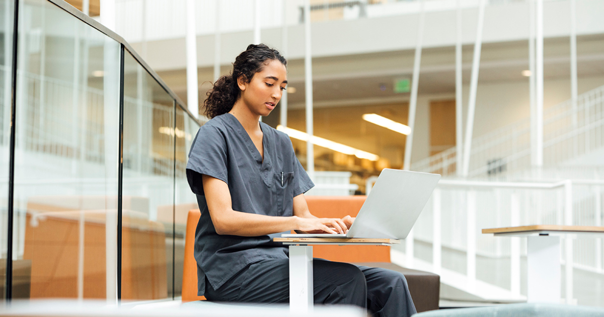 Nursing Student on Laptop